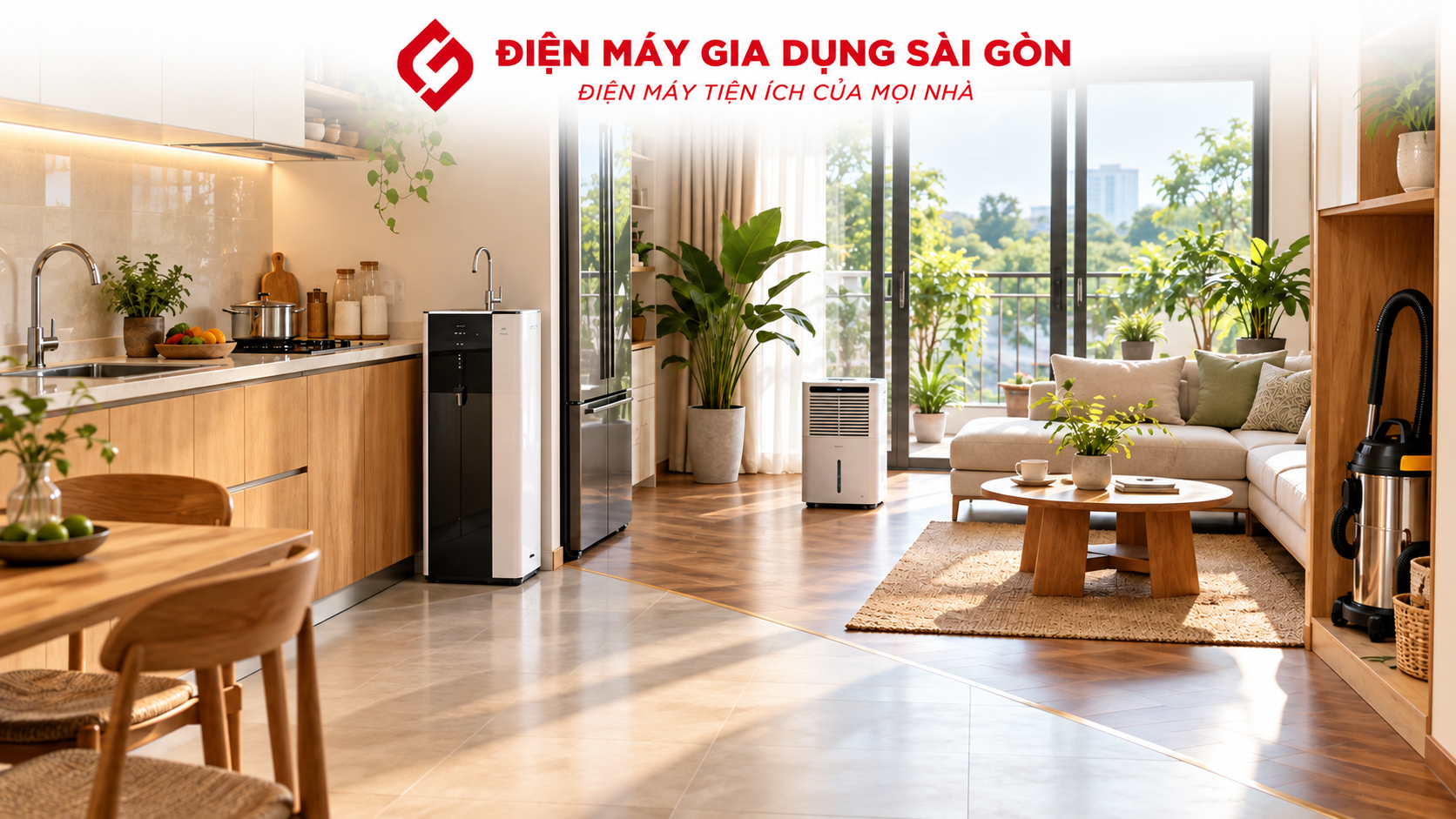 Máy hút ẩm và máy làm mát không khí trong phòng khách gia đình tại Nhà Bè