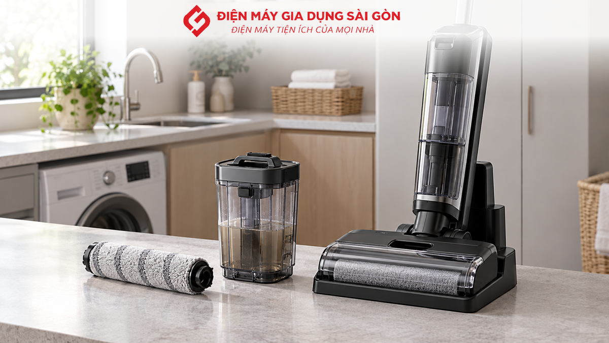 Con lăn và bình chứa tháo rời của máy hút bụi lau nhà Tineco